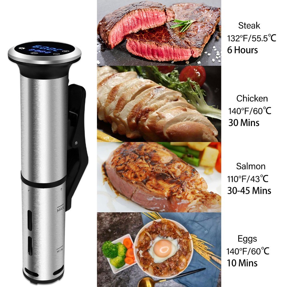 [BioloMix Brand] Máy nấu chậm Sous vide BioloMix SV-8006 công suất 1200W màn hình điều khiển chính xác kỹ thuật số LED