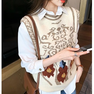 Áo len gile nữ họa tiết cao cấp
