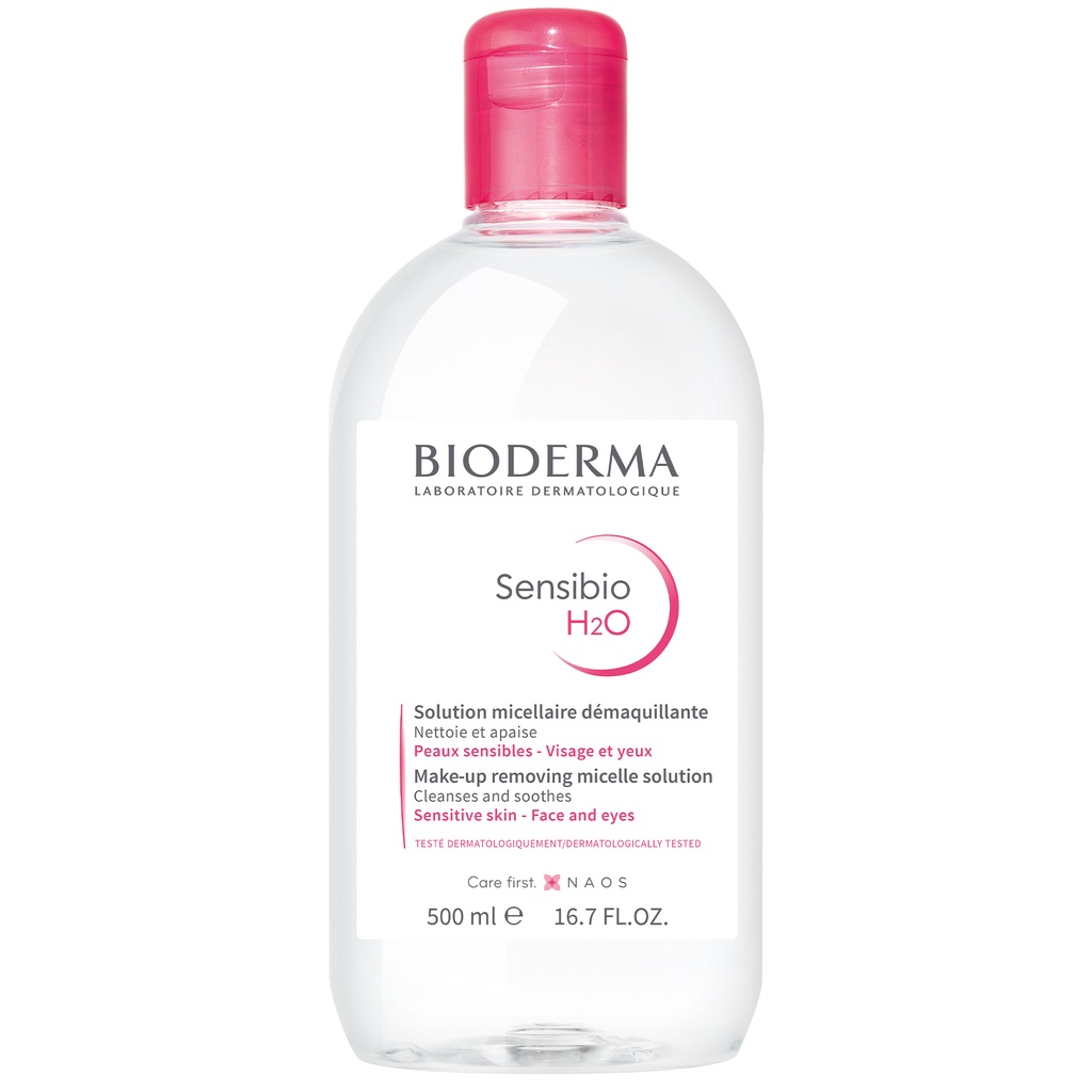 Bộ đôi nước tẩy trang làm sạch micellar cho da nhạy cảm Bioderma Sensibio H2O 500ml và dung dịch cân bằng, dưỡng ẩm 250m