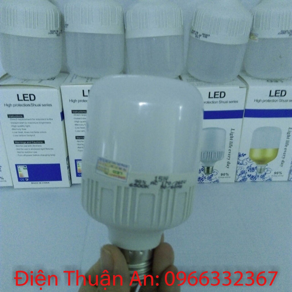 BÓNG ĐÈN LED TRỤ 15W SIÊU TIẾT KIỆM ĐIỆN - SÁNG NHẤT SHOPEE