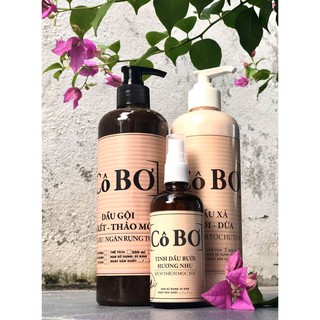 Combo gội-xả bồ kết + tinh dầu bưởi + dưỡng tóc thảo dược cô bơ