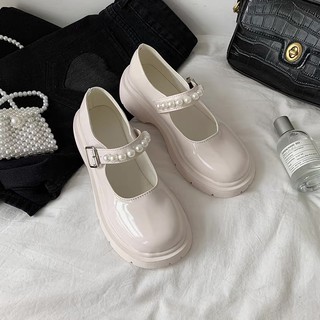 🎀 [ CÓ VIDEO THẬT ] LOẠI 1 Giày búp bê lolita ulzzang nữ tính xinh xắn đính ngọc độn đế bằng da lì da bóng CÓ ẢNH THẬT