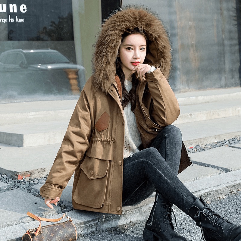 Áo khoác kaki nữ lót lông siêu xinh cho các nàng siêu ấm áp cho mùa giá rét MIDU FASHION