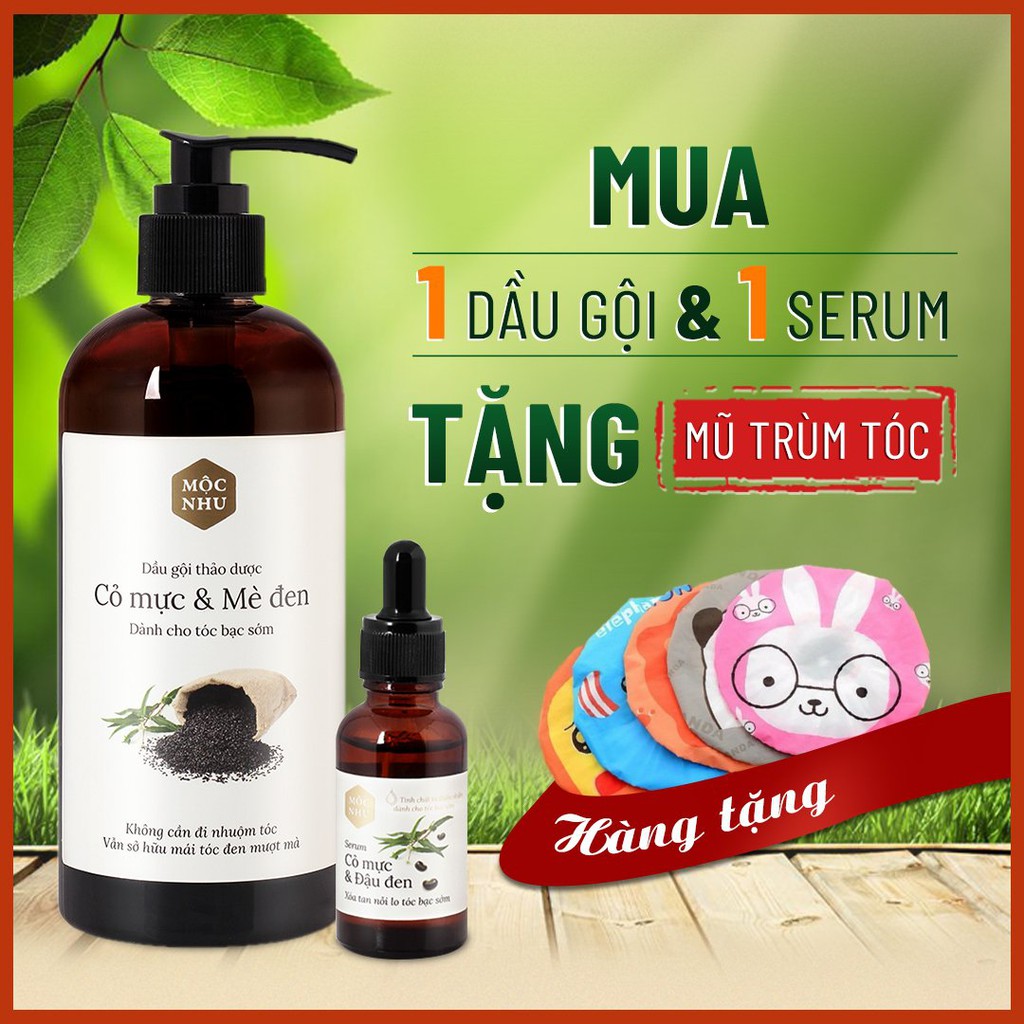 [NHẬP MÃ DOFA2405 GIẢM NGAY 6% CHO ĐƠN HÀNG TỪ 250K]"MUA NGAY-NHẬN QUÀ HỊNH"Bộ Dầu gội & Serum cỏ mực giảm bạc tóc-300ML