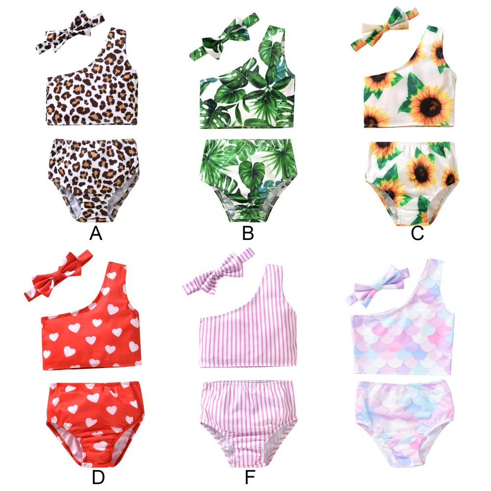 Bộ Đồ Bơi Bikini 3 Món Dễ Thương Xinh Xắn Dành Cho Bé Gái