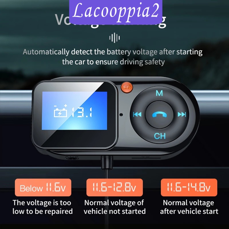 [LACOOPPIA2] 1.3&quot; Car Bluetooth Car FM Transmitter Radio MP3 Player 2 USB Charger Adapter