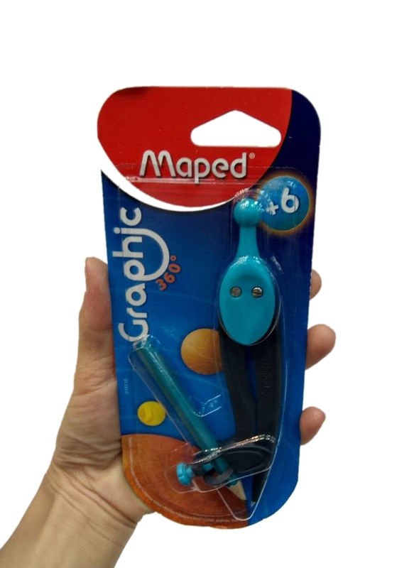 Compass Học Sinh Graphic 360o Maped 019110 - Mẫu 3 - Xanh Dương