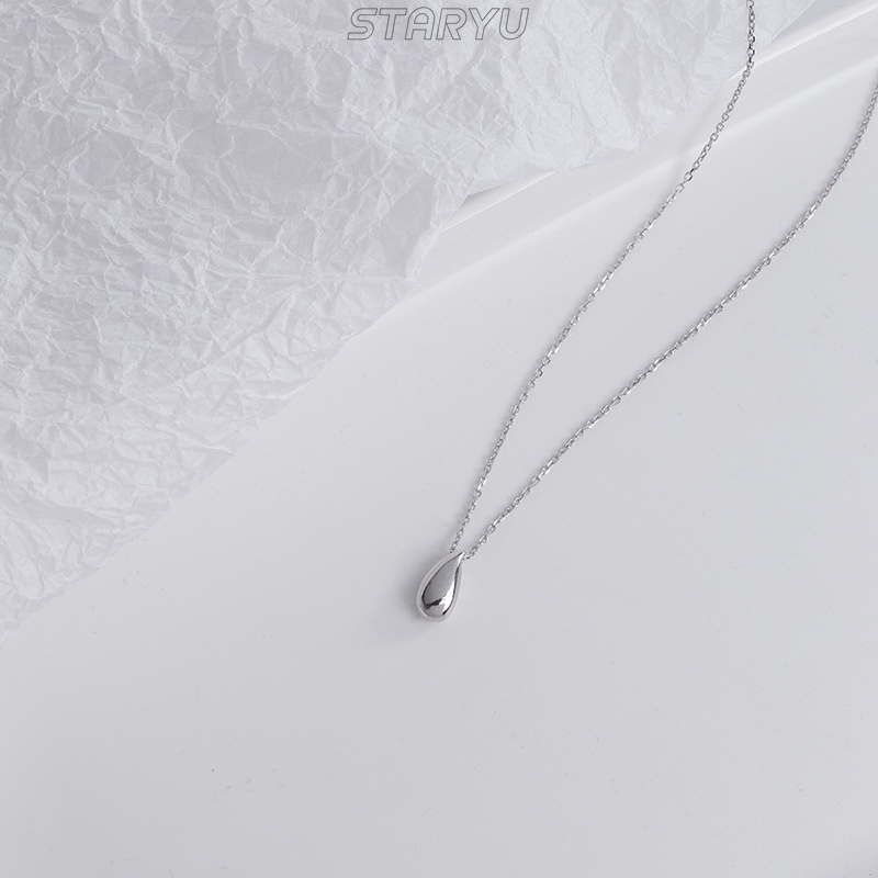 Vòng cổ Bạc S925 Mặt Giọt Nước Thanh Lịch Cho Nữ