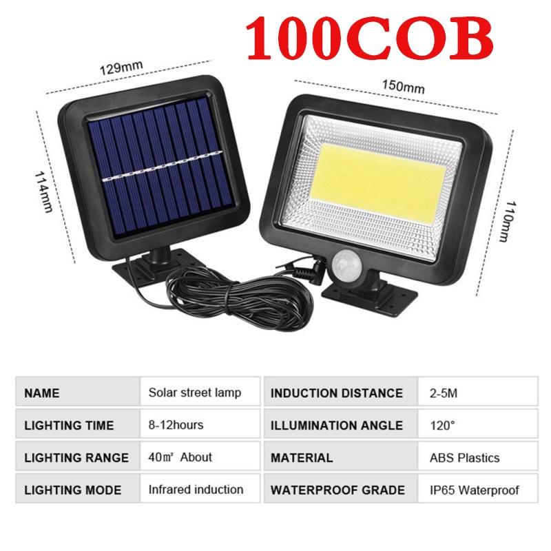 Đèn năng lượng mặt trời FREE SHIP Đèn năng lượng mặt trời 100LED COB, Chiếu siêu sáng cho đường , sân vườn.