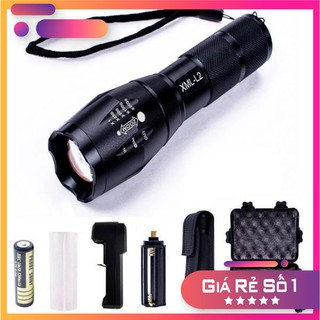 Phiên Bản Cao Cấp Đèn Pin Siêu Sáng Chiếu Sáng Cực Xa Có Thể Sạc Lại T6 Hợp Kim Chống Nước