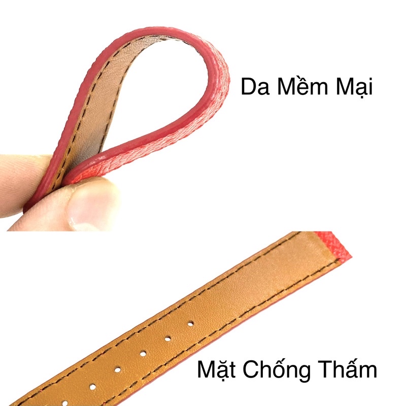 Dây đồng hồ da bò vân đủ màu , đủ size mềm mại không thấm nước