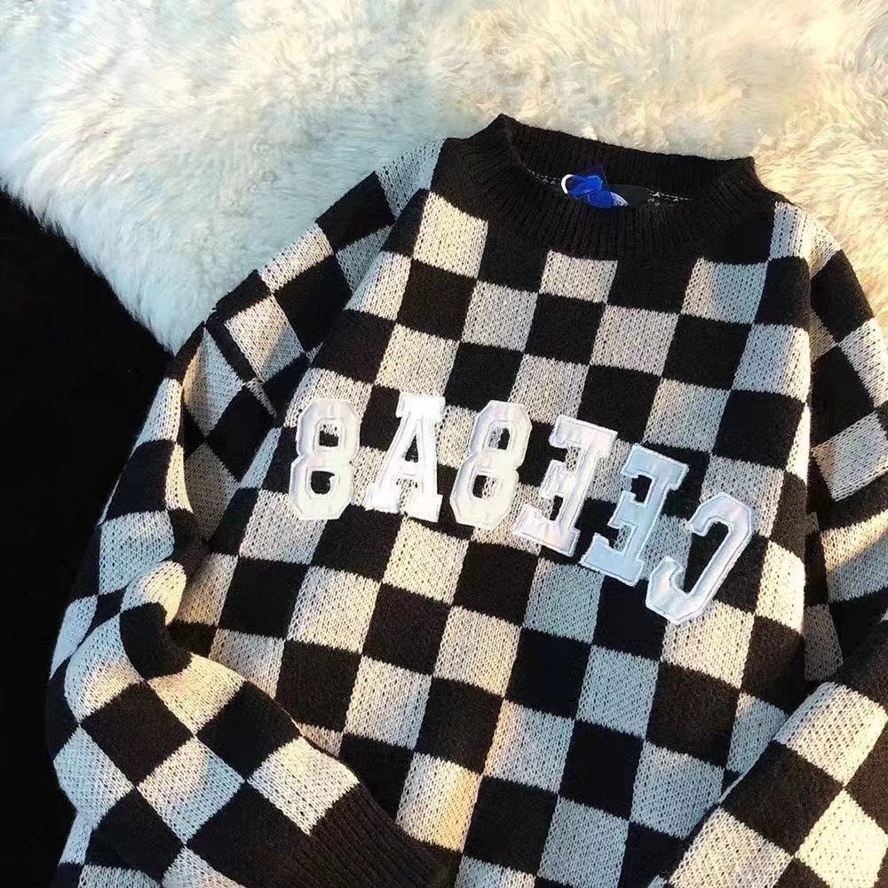 Áo len dài tay kẻ sọc cổ tròn nam màu sweater áo len nữ