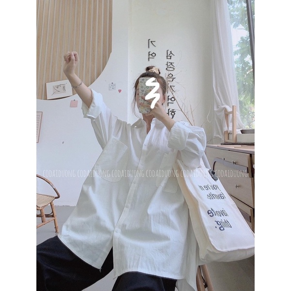 Áo Sơ Mi Chữ ABS Tay Dài RubyStore Nữ  🌸 somi Kiểu Form Rộng Học Sinh, Vintage Cá Tính Rẻ Đẹp Ulzzang 🌸
