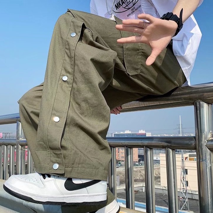 Quần túi hộp nam Phong Cách Thời Trang Hàn Quốc quần yếm nam Giới form rộng cargo pants nam