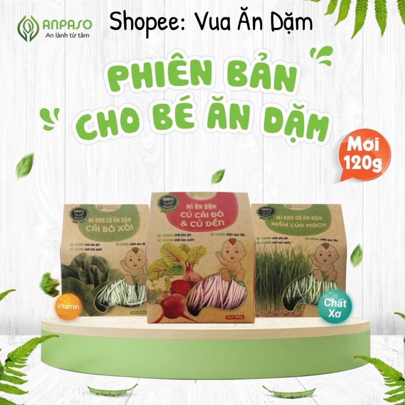 Mì Ăn Dặm Rau Củ Hữu Cơ Organic ANPASO cho bé