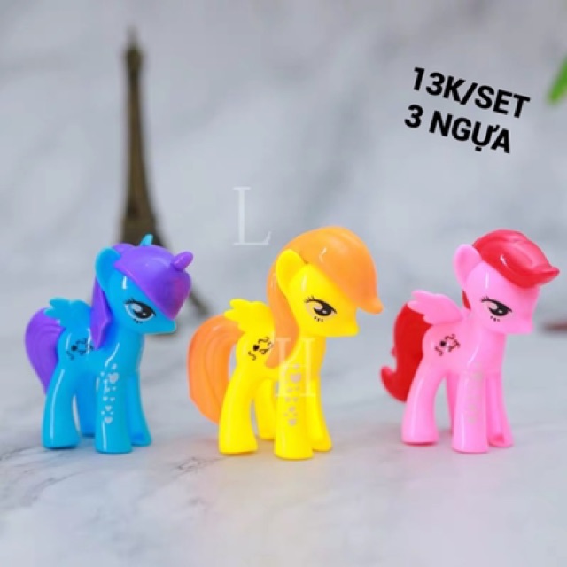 SET 3 NGỰA PONY TRANG TRÍ BÁNH KEM