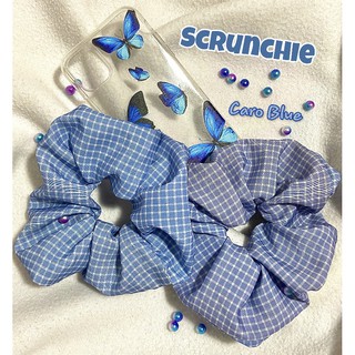 SCRUNCHIES/CỘT TÓC CARO XANH BẢN TO SIÊU XINH - ORDER 10 NGÀY