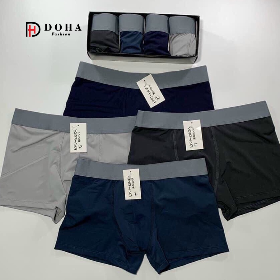 [Set 4 Quần] Quần Lót Nam Boxer Thun Lạnh Cao Cấp - Quần Lót Nam Sịp Đùi Cao Cấp HOT 2021(DUITRON)