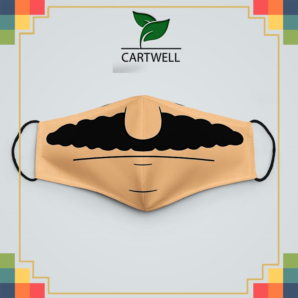 khẩu trang vải 2 da DRAWN_1393 CARTWELL chất liệu poly cotton 100%,  chống bụi in họa tiết 3d thời trang unisex