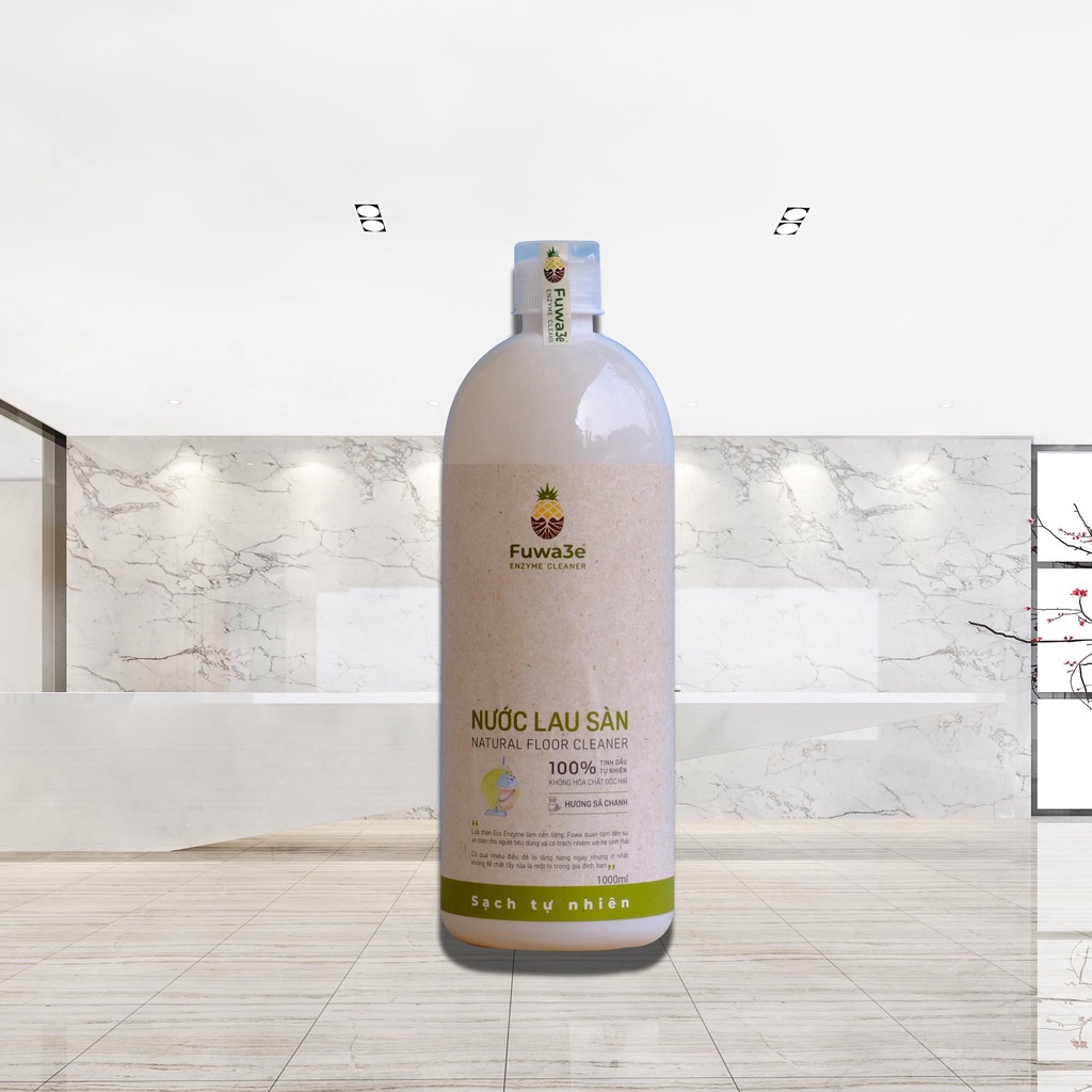 Nước lau nhà sả chanh Fuwa3e hữu cơ lau sàn đuổi muỗi kiến đậm đặc 1L ,G-House shop