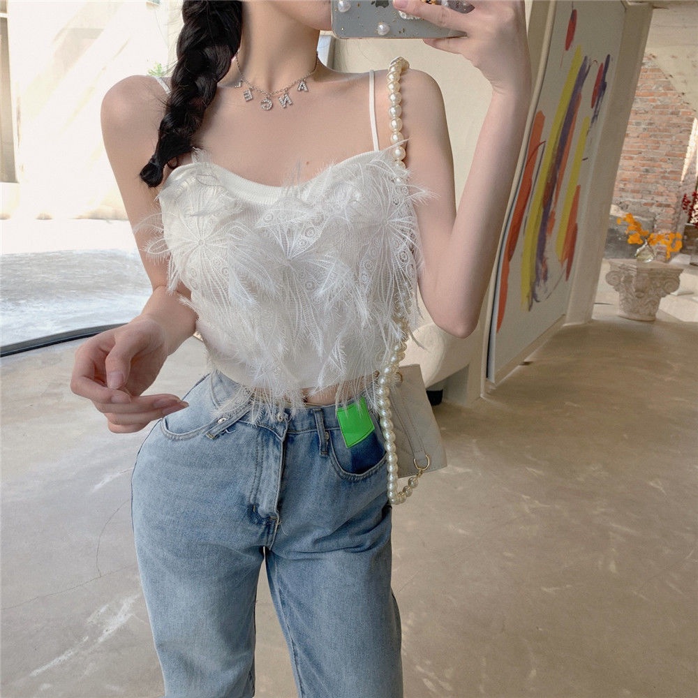 Áo Hai Dây Dáng Ngắn Form Ôm Thời Trang Mùa Hè Cho Nữ