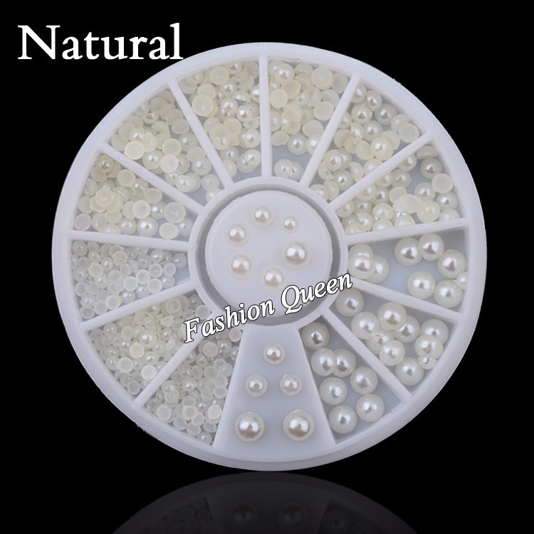 Hộp Hạt Ngọc Trai 3d Màu Trắng Tự Nhiên 4 Kích Cỡ Trang Trí Móng Tay Misscheering 202