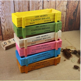 CHẬU GỖ CAFEDO NHIỀU MÀU - chậu trồng tiểu cảnh sen đá, xương rồng, cây phong thuỷ văn phòng