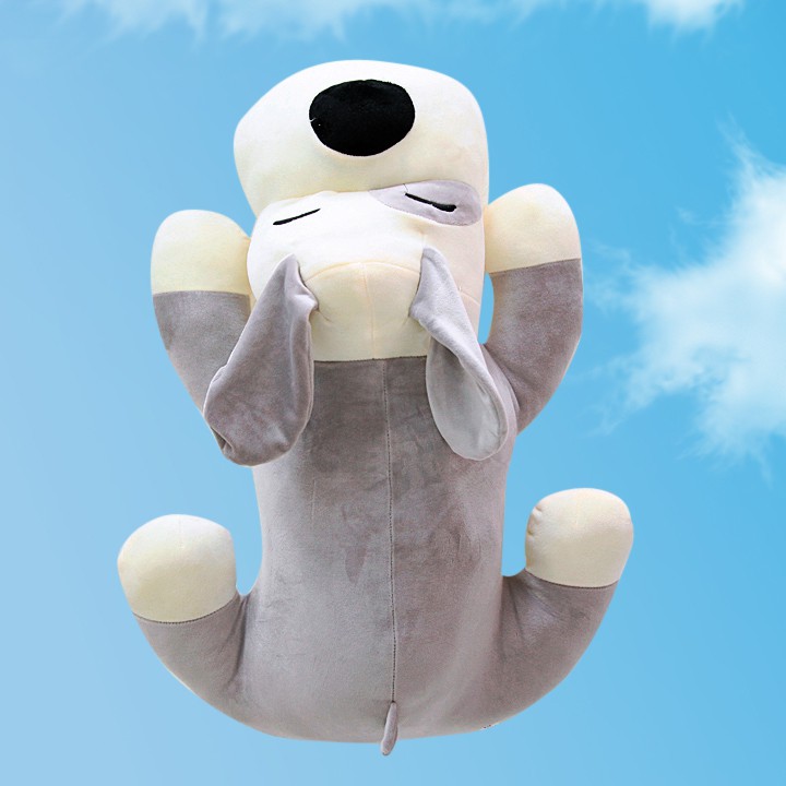 Gấu Bông Chú Chó Nằm Mắt Híp Mũi tròn - Kích Thước 67cm - Chất Liệu Cao Cấp