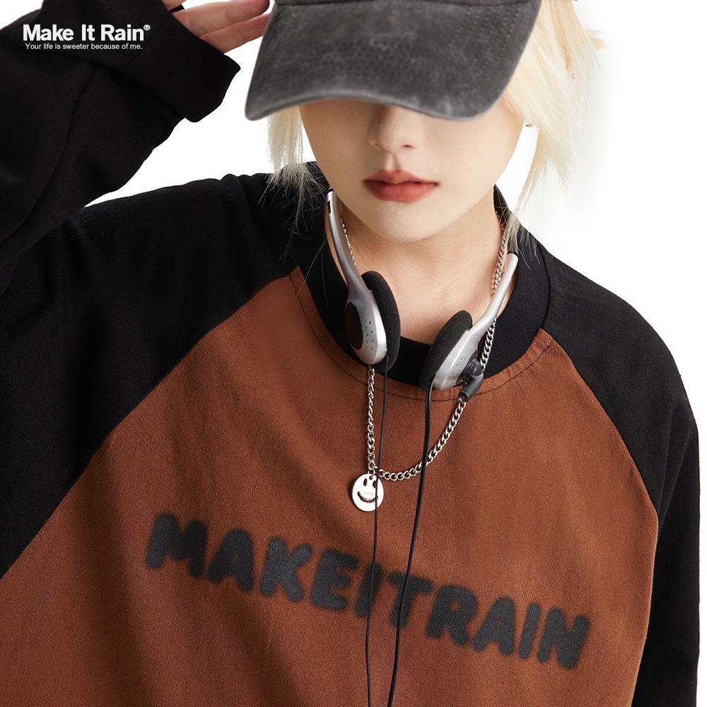 Áo phông dài tay Raglan Make it Rain Heybig