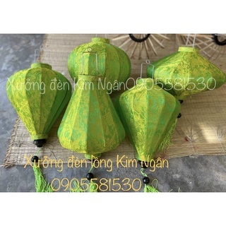 Đèn lồng Hội An màu xanh Hội An vải lụa