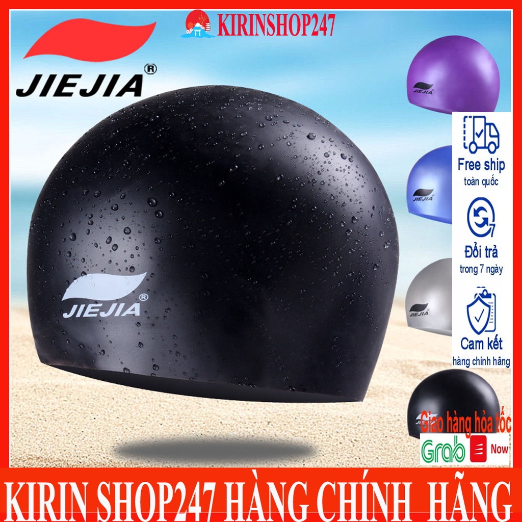 Mũ bơi người lớn chất liệu silicone cao cấp JIEJIA dùng được cho nam, nữ