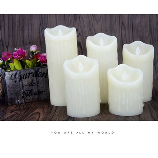 Nến điện tử vỏ sáp chảy có hiệu ứng lắc lư như ngọn nến thật đang cháy, cao 10/12.5/15/17.5/20 cm, đường kính 7.5cm