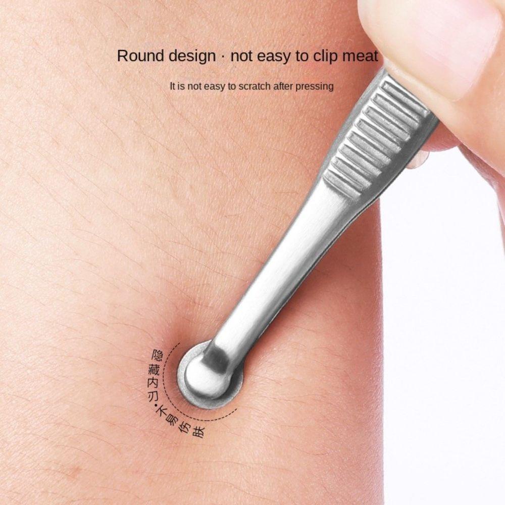 OCEANMAP Kéo Cắt Tỉa Lông Mũi Đầu Tròn Dạng Nhấn Bằng Thép Không Gỉ Tiện Lợi