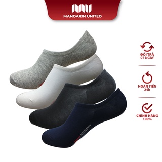 Combo 3 tất lười nam MANDARIN UNITED cổ ngắn cotton cao cấp có silicon chống trượt - 03201