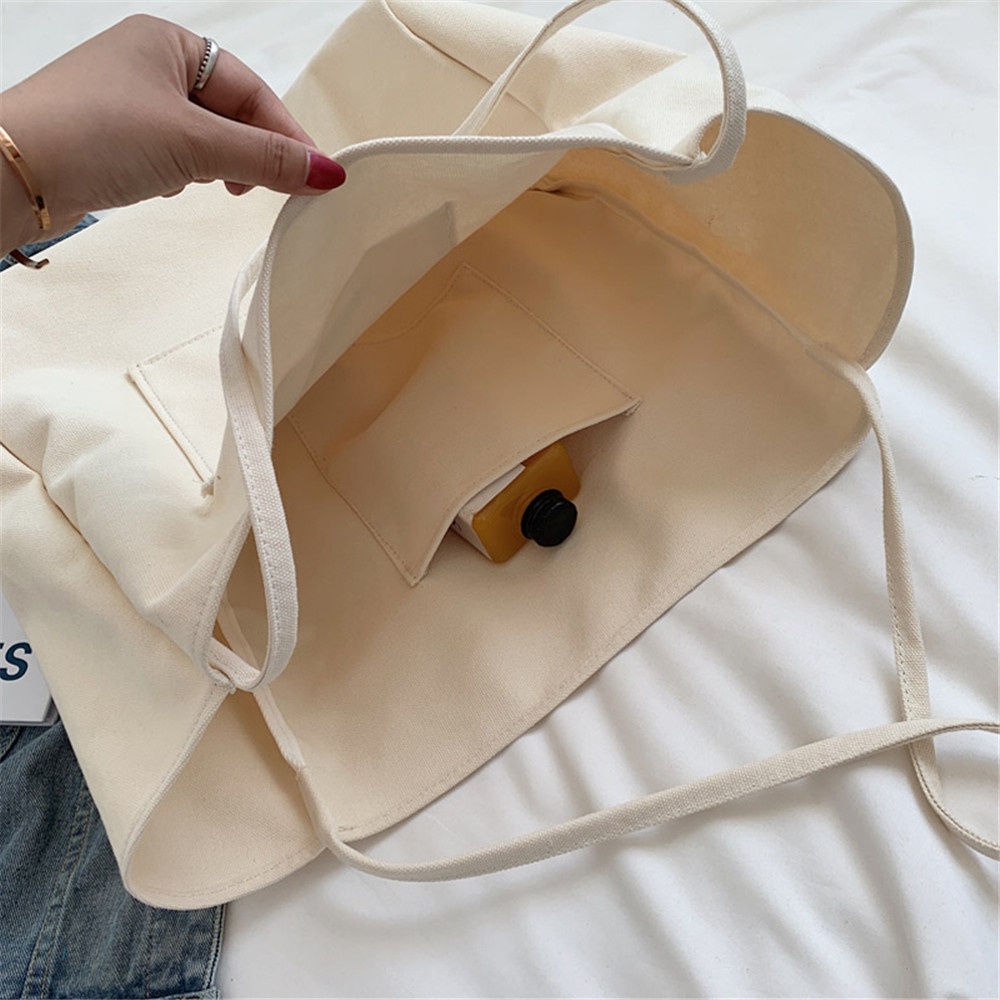 Túi Xách Đeo Vai Bằng Vải Bạt Cỡ Lớn Thiết Kế Chữ Thời Trang Cao Cấp Hàng Mới 2022 Dành Cho Bạn Nữ Sac A Main