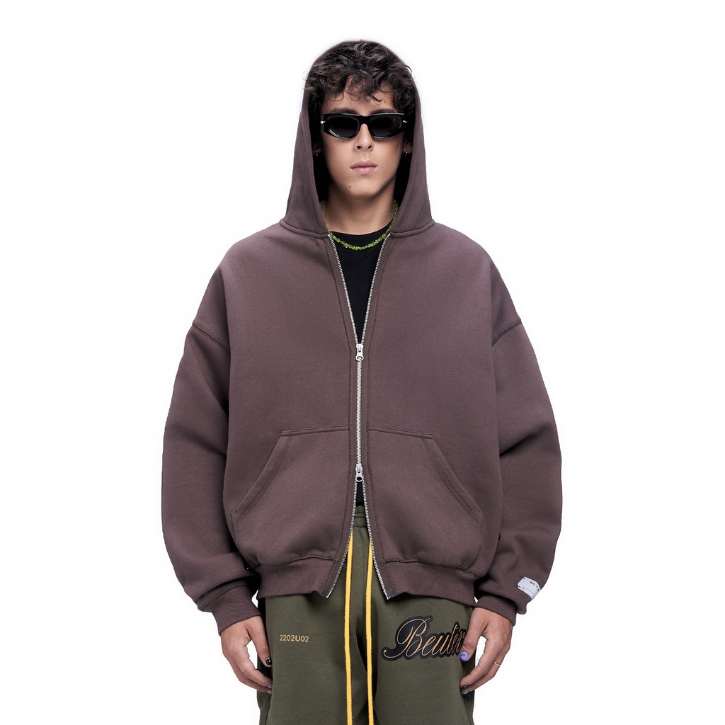 Áo hoodie khóa zip BEUTER MOCHA BOXY ZIP HOODIE