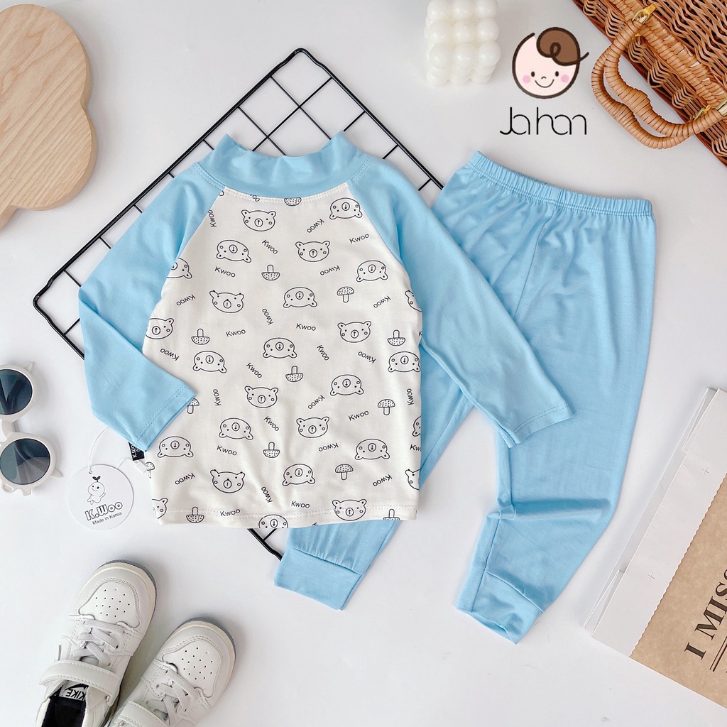[Bé 7-19kg] Bộ dài tay thun lạnh cổ cao 3cm mềm mịn mát cho bé trai , bé gái từ 7-19kg [ HÀNG LOẠI 1]