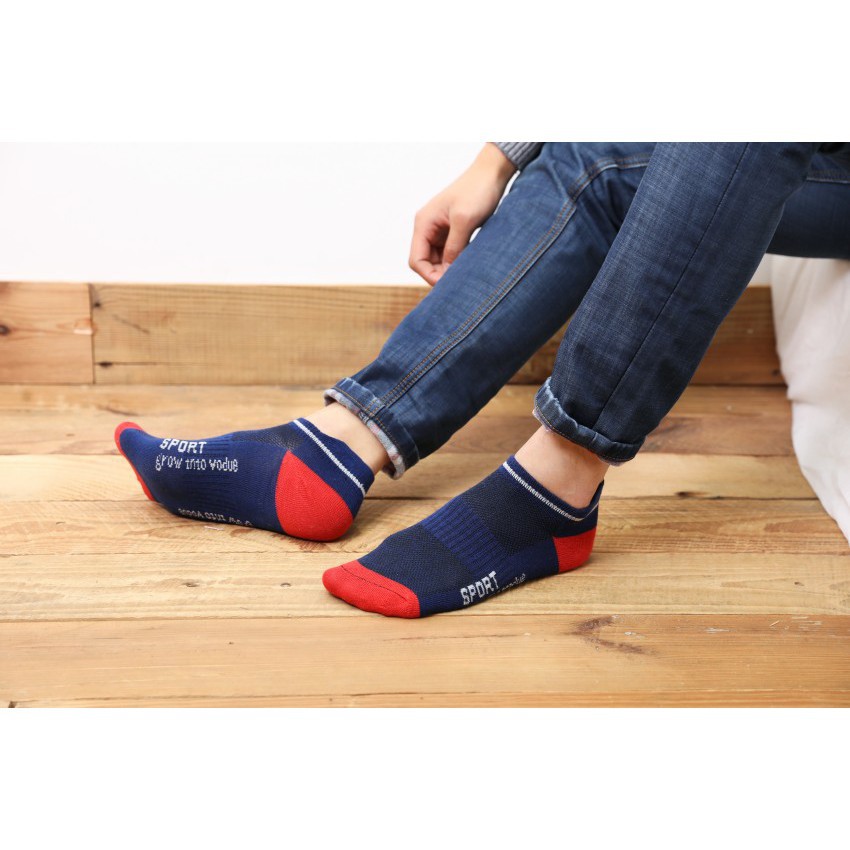 Tất Ngắn Cổ Nam, Nâng Gót, Sport, Chất Liệu Cotton, Chất Đẹp, Thiết kế hiện đại, Thoáng
