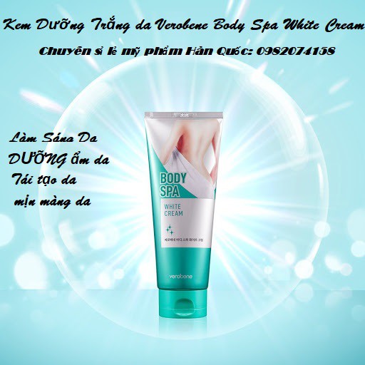 Kem dưỡng trắng da toàn thân ngay lần đầu sử dụng Verobene Body Spa White Cream 200ml