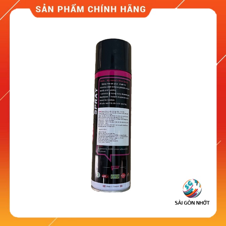 [TẶNG BÀN CHẢI] Xịt dưỡng sên Spider Spray + Xịt vệ sinh sên Wow Spray 600ml LUBE71 Thái Lan - cao cấp