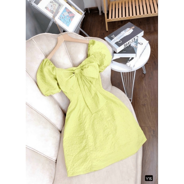 (Free ship) Mẫu Đầm Bán Chạy Nhất | Đầm Gấm Xốp Phối Nơ Sang Chảnh Thỏa Sức Mặc Đi Chơi Đi Tiệc UP HHP Fashion