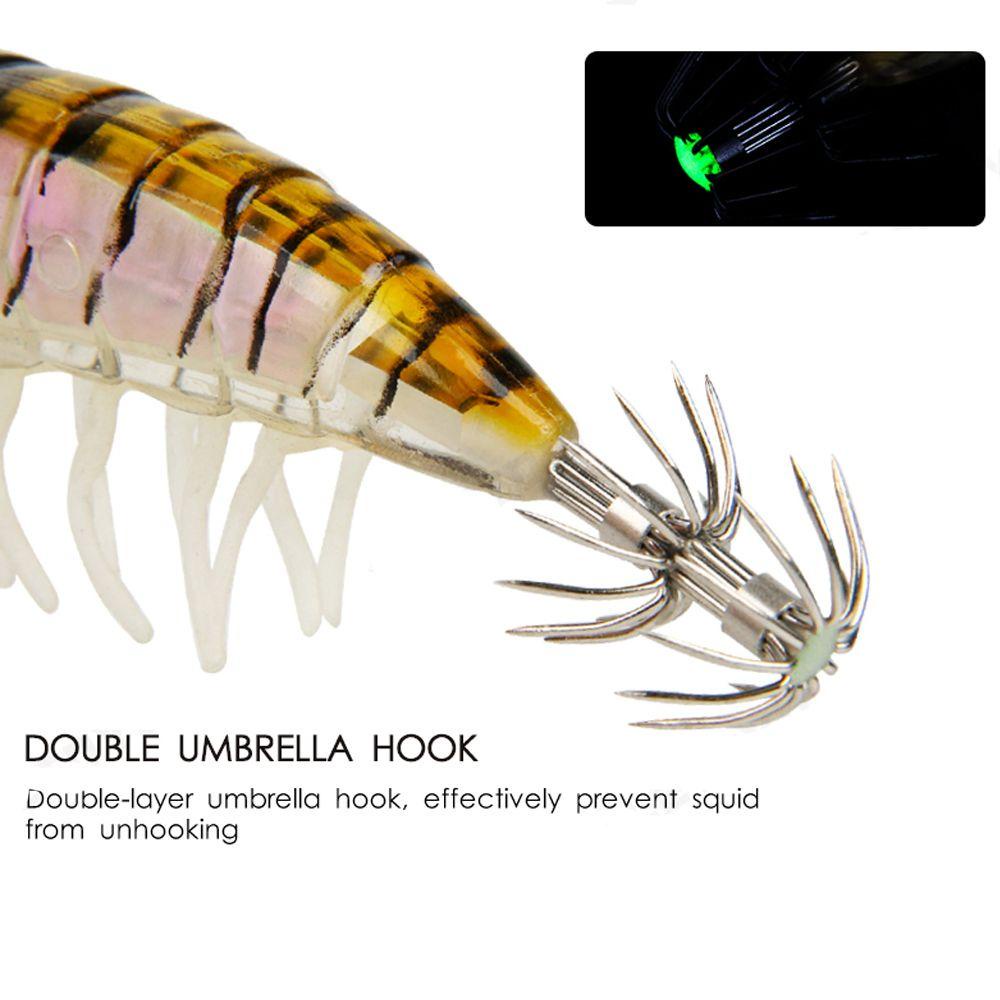 MUVAKO Mồi Câu Cá Giả Hình Con Tôm Bằng Gỗ Mềm Dạ Quang