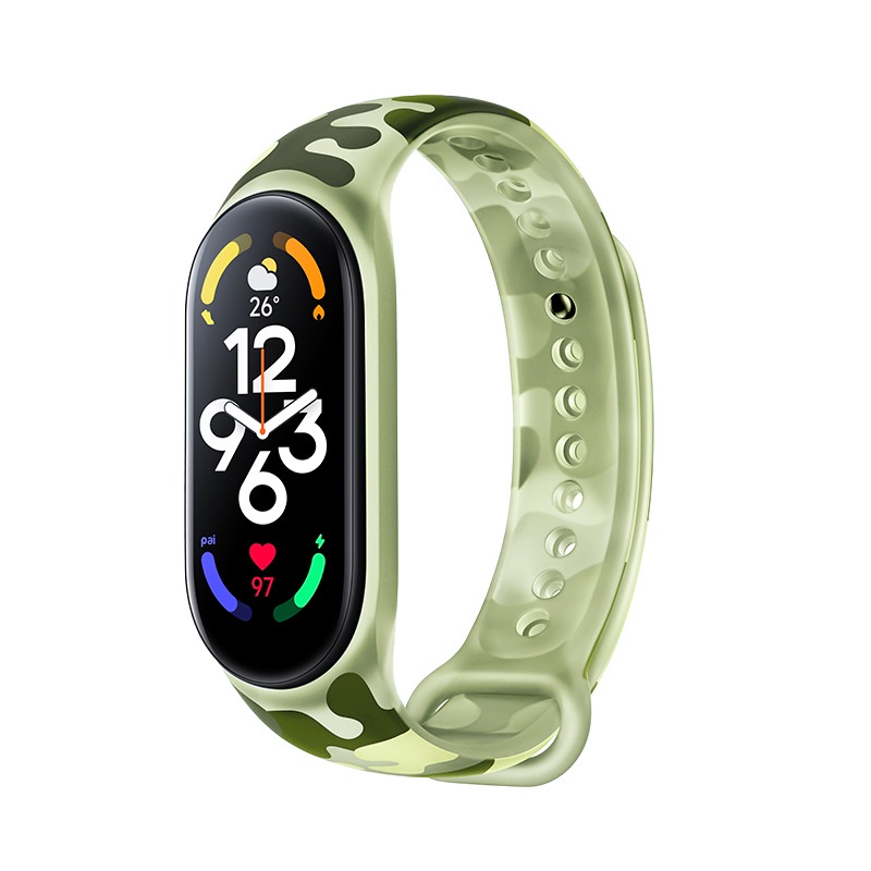 Dây Đeo TPU Trong Suốt Họa Tiết Rằn Ri Cho Mi band 7/6/5 4/3