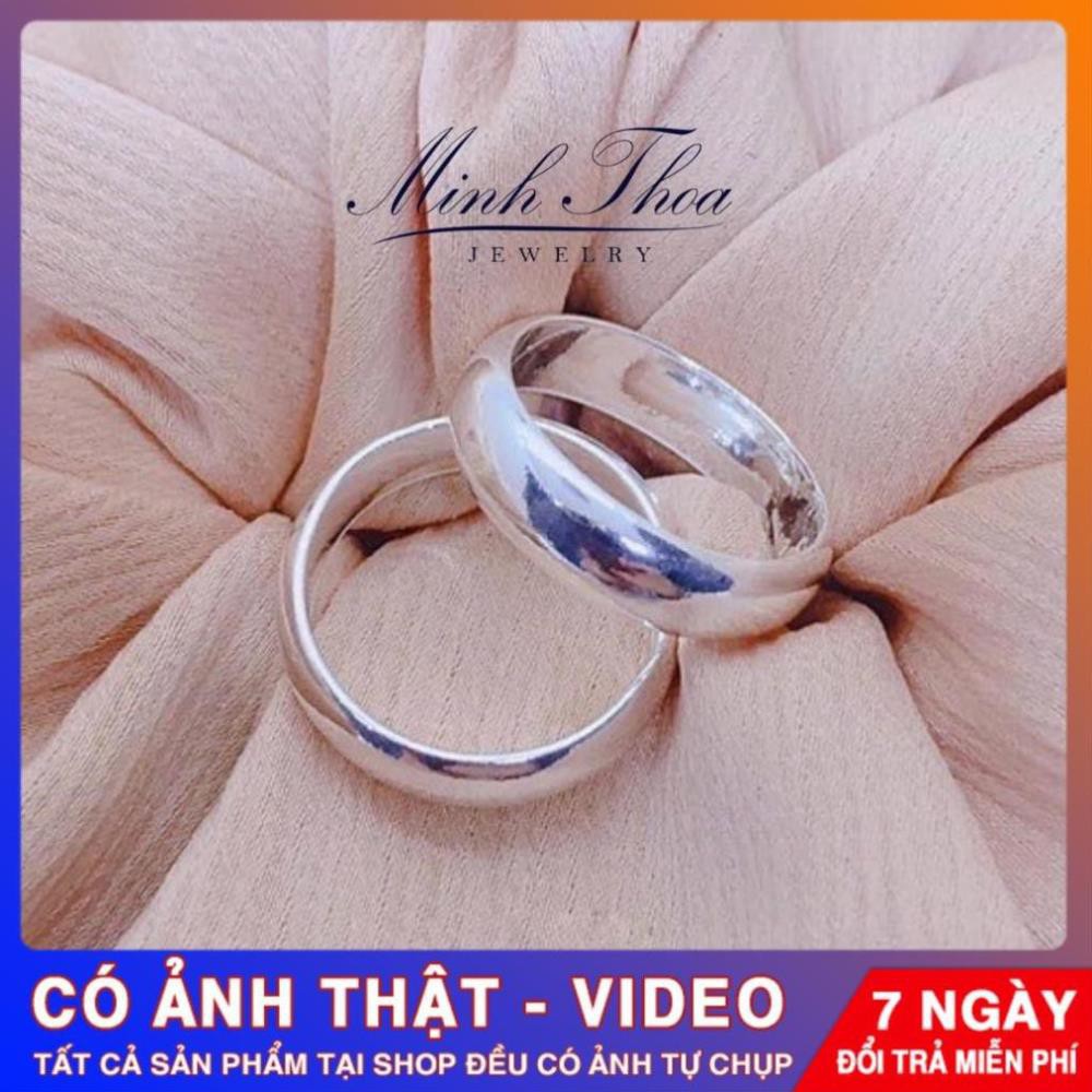 Nhẫn trơn nam nữ, nhẫn bạc nguyên chất dùng để đánh cảm tránh gió độc Tuấn Thoan JEWELRY