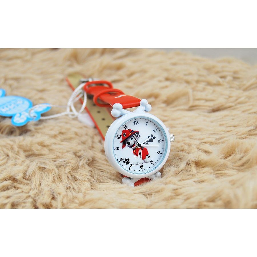 Đồng Hồ Đeo Tay Trẻ Em Mặt In Hình Chú Chó Hoạt Hình 3D Bằng Da Sang Trọng Làm Quà Tặng Cho Bé