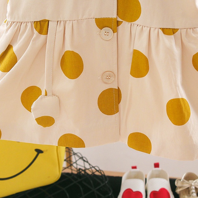 Váy thô chấm bi cho bé mùa thu