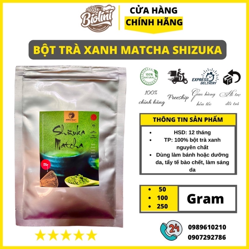 [CHÍNH HÃNG] Bột trà xanh Green Tea nguyên chất m&amp;m Harvest, cam kết không phẩm màu, không chất tạo mùi, thơm nhẹ 100g