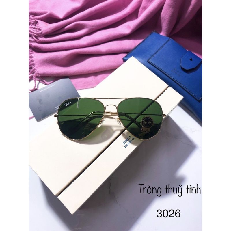 Mắt Kính Mát ray ban tròng thuỷ tinh cường lực, mẫu hot bán quanh năm ( tặng kèm túi đựng kính và khăn lụa)