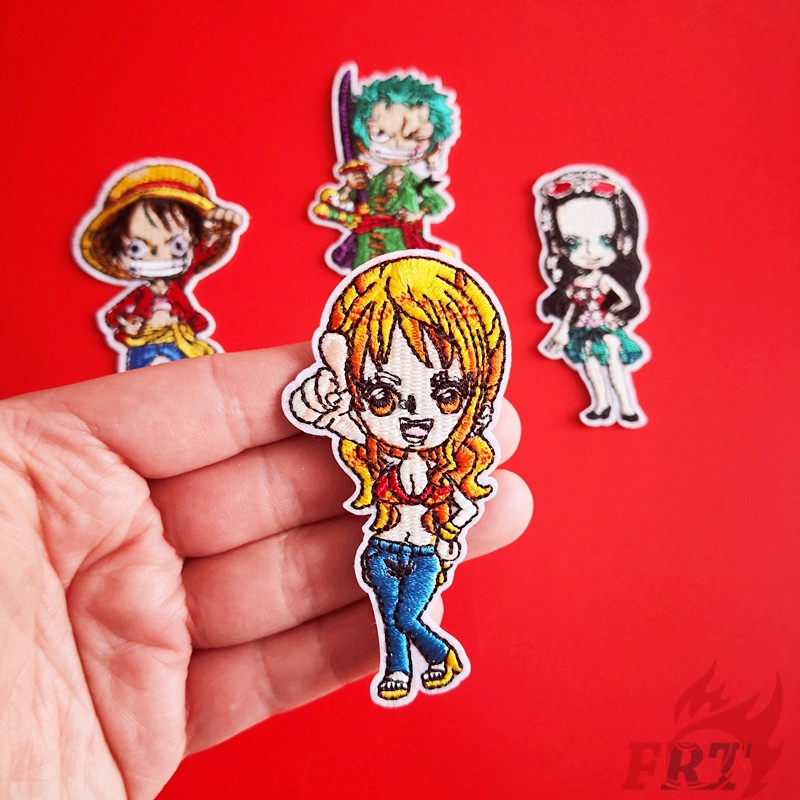 ☠ Miếng Vá Hóa Trang Nhân Vật Hoạt Hình One Piece ☠ 1 Miếng Vá Ủi Quần Áo Hình Huy Hiệu Size S-4