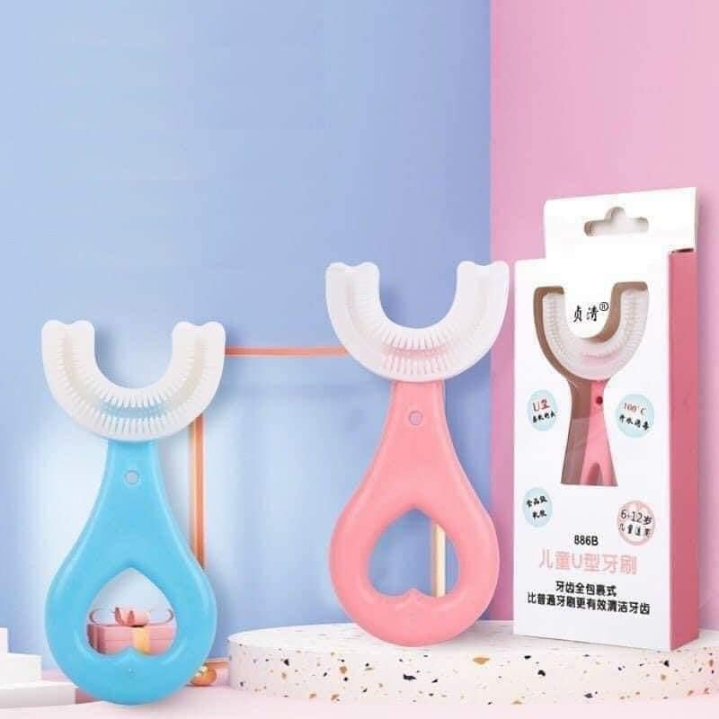 Bàn Chải Chữ U Cho Bé  Silicon Siêu Mềm Cho Trẻ Từ 2 - 12 Tuổi